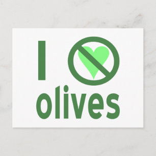 Ich hasse Oliven Keine Liebe Grün Postkarte