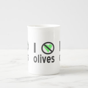 Ich hasse Oliven. Keine Liebe Porzellantasse