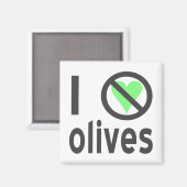 Ich hasse Oliven (schwarz) Magnet (Vorderseite/Rückseite)