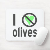 Ich hasse Oliven (schwarz) Mousepad (Mit Mouse)