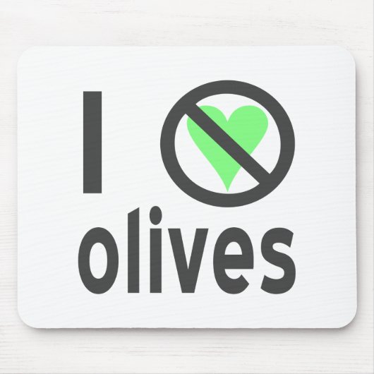 Ich hasse Oliven (schwarz) Mousepad (Vorne)