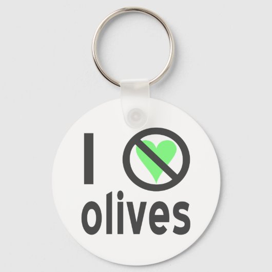 Ich hasse Oliven (schwarz) Schlüsselanhänger (Vorderseite)