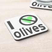 Ich hasse Olives Black Getränkeuntersetzer (Linke Seite)