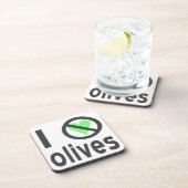 Ich hasse Olives Black Getränkeuntersetzer (Rechte Seite)