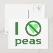 Ich hasse Peas I No Liebe Peas Postkarte (Vorne/Hinten)