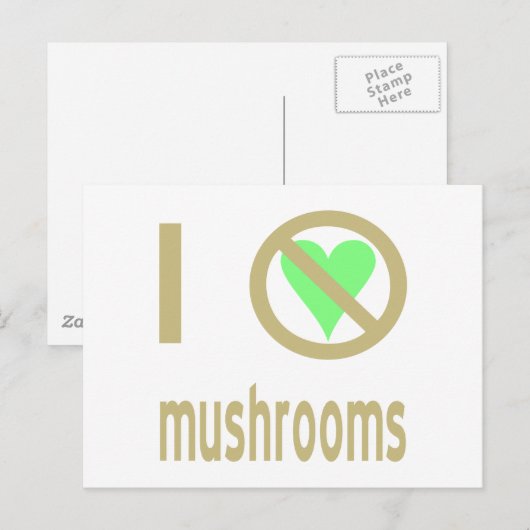 Ich hasse Pilze Postkarte (Vorne/Hinten)