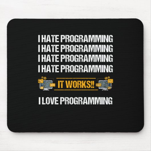 Ich hasse Programmier-Programmierer Entwickler-Cod Mousepad (Vorne)