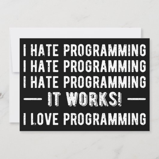 Ich hasse Programmieren - Lustiger Programmierer I Einladung (Vorderseite)