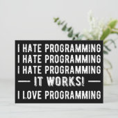 Ich hasse Programmieren - Lustiger Programmierer I Einladung (Stehend Vorderseite)