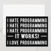 Ich hasse Programmieren - Lustiger Programmierer I Einladung (Vorne/Hinten)