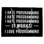 Ich hasse Programmieren - Lustiger Programmierer I Große Geschenktüte (Rückseite)