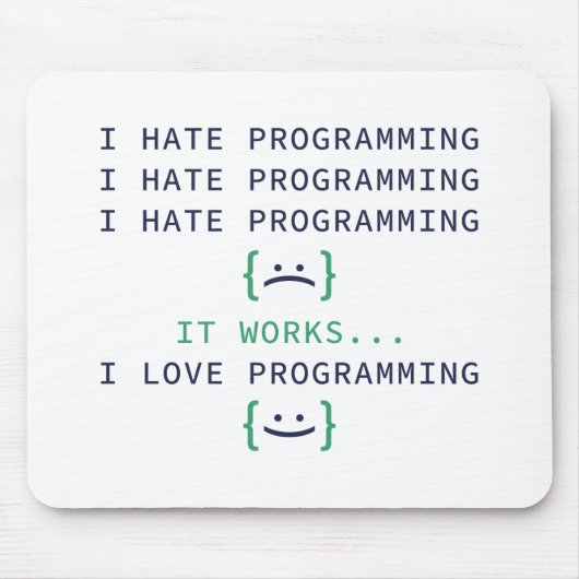 Ich hasse Programmieren Mousepad (Vorne)
