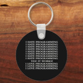 Ich hasse Programmierung / I Liebe Programmierung Schlüsselanhänger (Vorderseite)