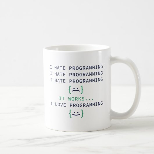 Ich hasse Programmierung Kaffeetasse (Rechts)