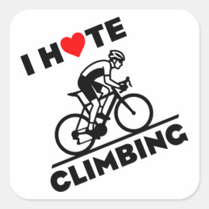 Ich hasse Radfahren bergauf Quadratischer Aufkleber
