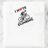 Ich hasse Radfahren bergauf Quadratischer Aufkleber (Tasche)