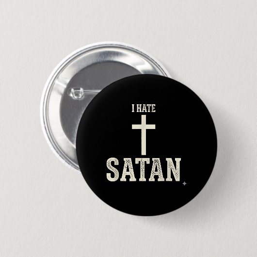 Ich hasse Satan Button (Vorne & Hinten)