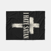 Ich hasse Satan Fleecedecke (Vorderseite (Horizontal))