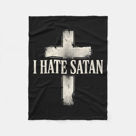 Ich hasse Satan Fleecedecke (Vorderseite)