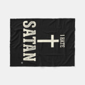 Ich hasse Satan Fleecedecke (Vorderseite (Horizontal))