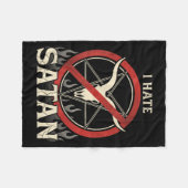 Ich hasse Satan Fleecedecke (Vorderseite (Horizontal))