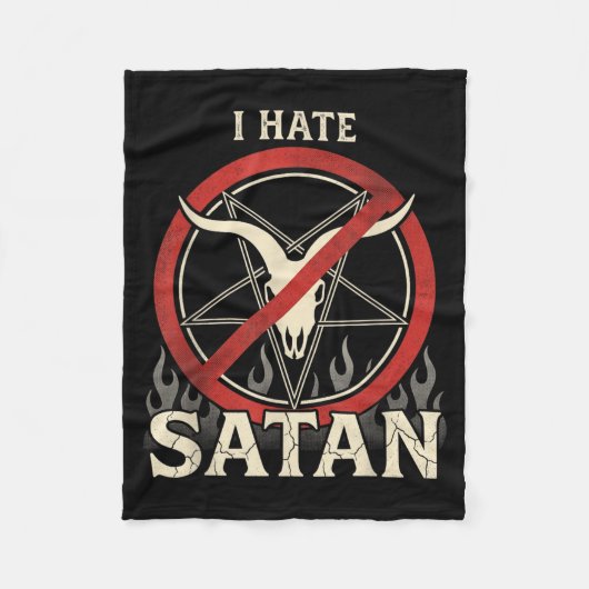 Ich hasse Satan Fleecedecke (Vorderseite)