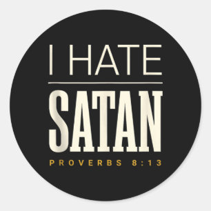 Ich hasse Satan Runder Aufkleber