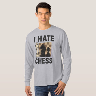Ich hasse Schach Langarmshirt - lebendiger Aufdruc T-Shirt