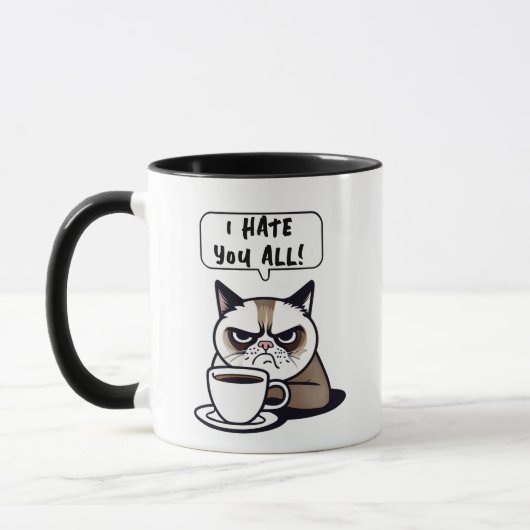 Ich hasse Sie alle - Rude Funny Quotes & Redewendu Tasse (Links)