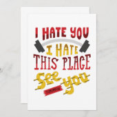 Ich hasse Sie, die ich diesen Platz sehe Sie Dankeskarte (Vorne/Hinten)