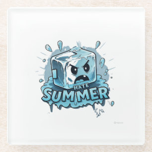Ich hasse Sommer Glasuntersetzer