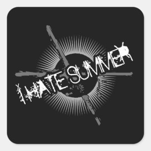 Ich hasse Sommer Quadratischer Aufkleber