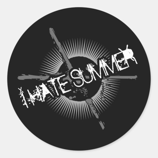 Ich hasse Sommer Runder Aufkleber (Vorderseite)