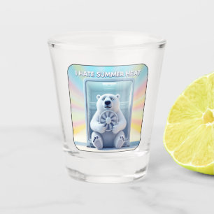 Ich hasse Sommerhitze - Süßer Eisbär im Kühlschran Schnapsglas