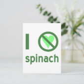 Ich hasse Spinach I Keine Liebe Spinach Postkarte (Stehend Vorderseite)
