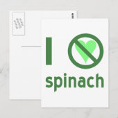 Ich hasse Spinach I Keine Liebe Spinach Postkarte (Vorne/Hinten)