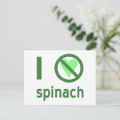 Ich hasse Spinach I Keine Liebe Spinach Postkarte (Stehend Vorderseite)
