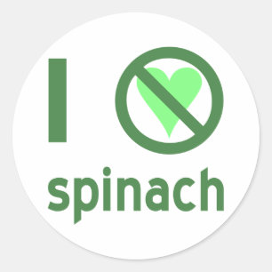 Ich hasse Spinat Keine Liebe Runder Aufkleber