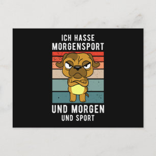 Ich hasse Sport und morgen Postkarte