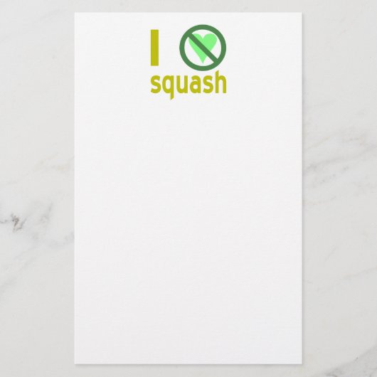 Ich hasse Squash Keine Liebe Briefpapier (Vorderseite)