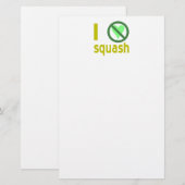 Ich hasse Squash Keine Liebe Briefpapier (Vorne/Hinten)