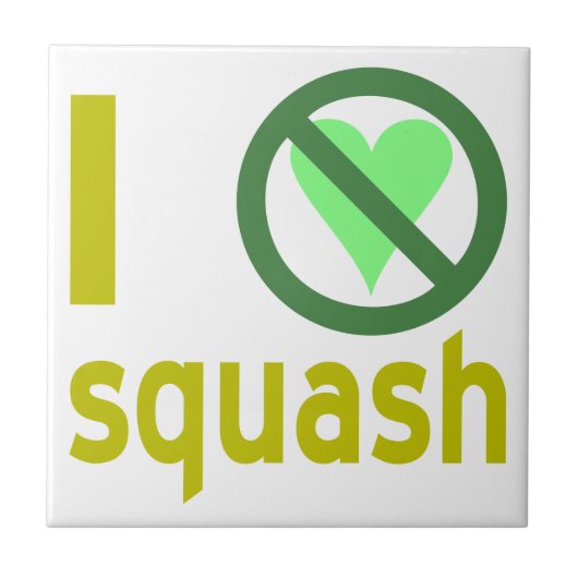 Ich hasse Squash Keine Liebe Fliese (Vorderseite)