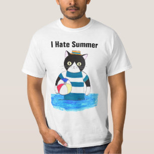 Ich hasse Summer Grumpy Cat in Swimsuit Hate Beach T-Shirt