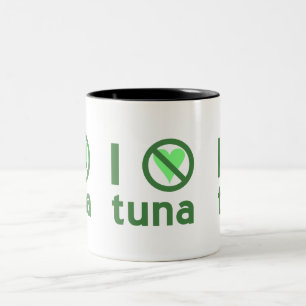 Ich hasse Thunfisch ich liebe Thunfisch nicht Zweifarbige Tasse