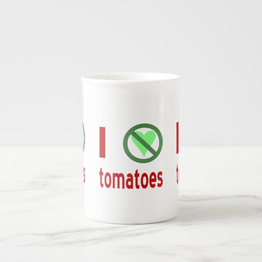 Ich hasse Tomaten Porzellantasse (Vorderseite)