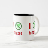 Ich hasse Tomaten Zweifarbige Tasse (VorderseiteRechts)