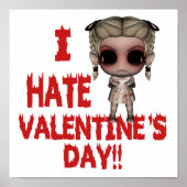 Ich hasse Valentinstag emo punk Mädchen Poster (Vorne)