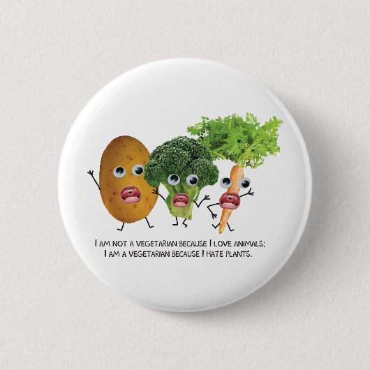 Ich hasse Veggies:) Button (Vorderseite)