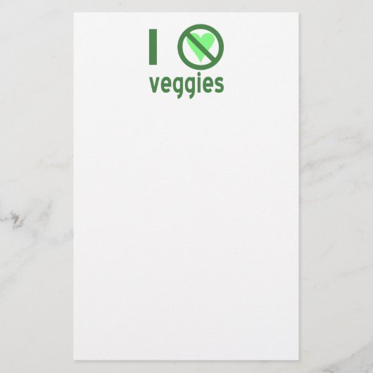 Ich hasse Veggies I No Liebe Veggies Briefpapier (Vorderseite)
