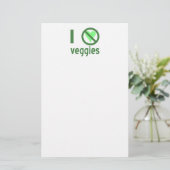 Ich hasse Veggies I No Liebe Veggies Briefpapier (Stehend Vorderseite)